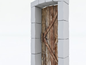 old wooden door Modelo 3D