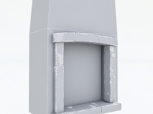 old stone fireplace 3D Model