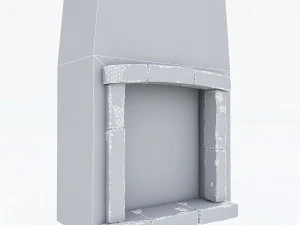 old stone fireplace 3D Model