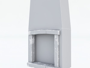 old stone fireplace 3D Model