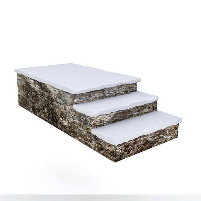old stone stairs 3D Model .c4d .max .obj .3ds .fbx .stl .blend 