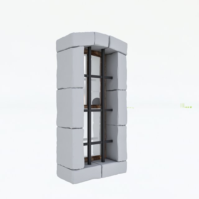 old stone window 3D Model .c4d .max .obj .3ds .fbx .stl .blend 