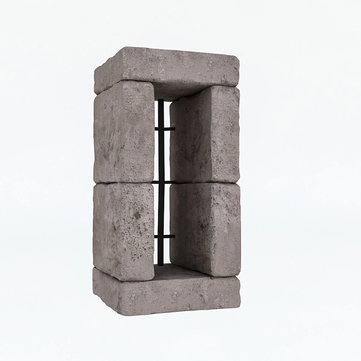 old stone window 02 3D Model .c4d .max .obj .3ds .fbx .stl .blend 