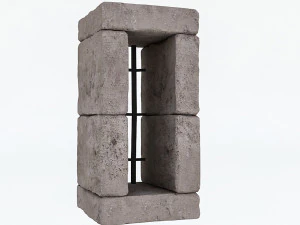 altes Steinfenster 02 3D Modell