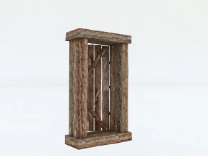 old wooden door 02 3D Model