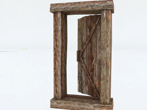 old wooden door 02 3D Model