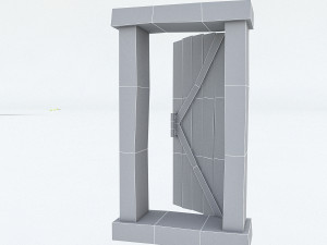 old wooden door 02 3D-Modell