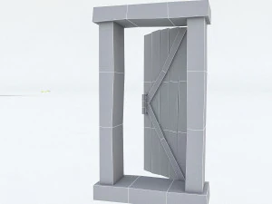 old wooden door 02 3D Model
