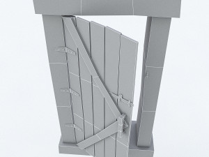 old wooden door 02 3D-Modell