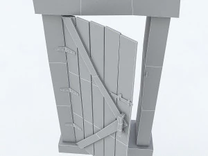 old wooden door 02 3D Model