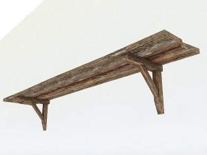 old wooden shelf 3D Model