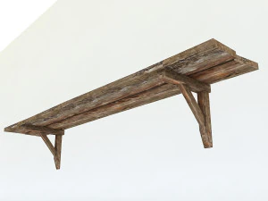 오래된 나무 선반 3D 모델