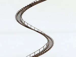 old wooden staircase 3D Model