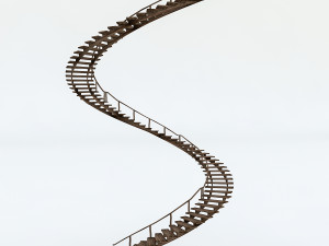 old wooden staircase 3D मॉडल