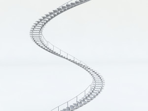 old wooden staircase 3D मॉडल
