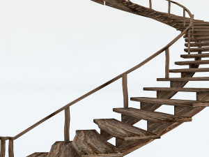 old wooden staircase 3D मॉडल