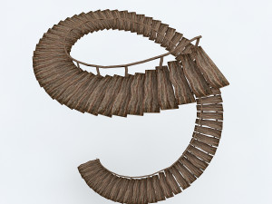 old wooden staircase 3D मॉडल