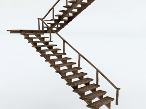 old wooden staircase 02 3D 모델