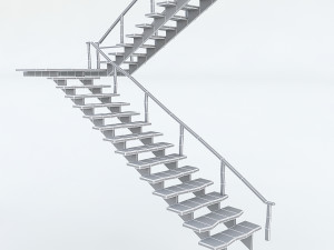 old wooden staircase 02 3D 모델