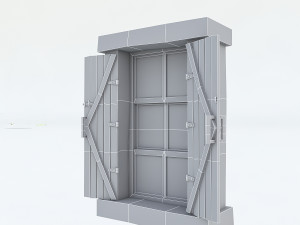 old wooden window 02 3D Model
