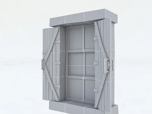 old wooden window 02 3D Model