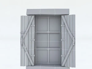 old wooden window 02 3D Model