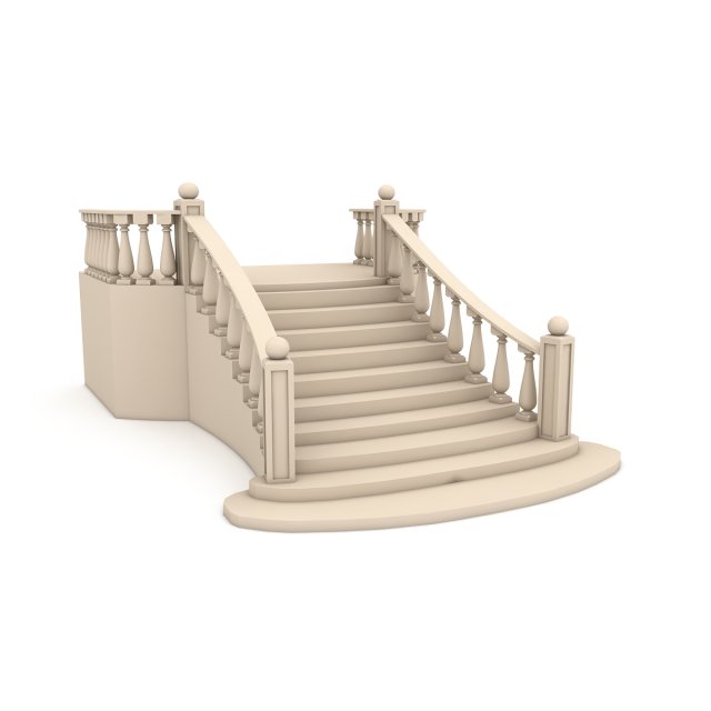classical stairs Modèle 3D .c4d .max .obj .3ds .fbx .stl .blend 
