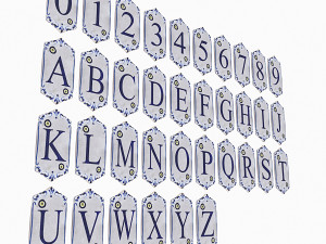 ancient stone alphabet 3D मॉडल