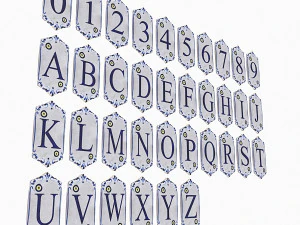 antico alfabeto di pietra Modello 3D