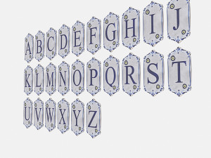 ancient stone alphabet 02 3D 모델