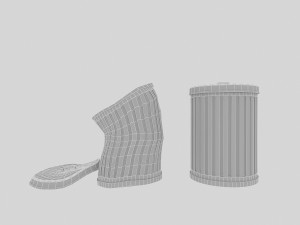 broken garbage bucket 3D Model