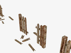 broken garden fence 3D Model