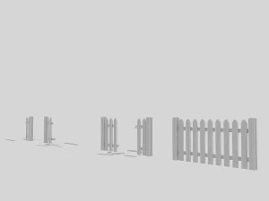 broken garden fence 3D Model
