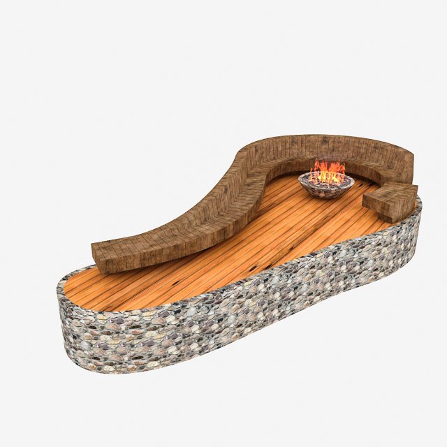 garden fire pit Modelo 3D .c4d .max .obj .3ds .fbx .stl .blend 