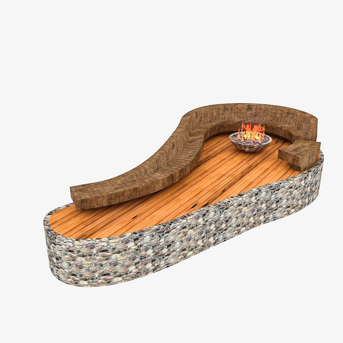 garden fire pit 3D Model .c4d .max .obj .3ds .fbx .stl .blend 