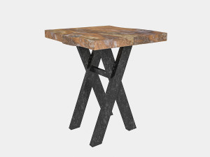 natural wood bistro table Model 3D