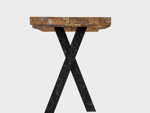 natural wood bistro table Model 3D