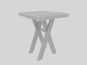 natural wood bistro table Model 3D