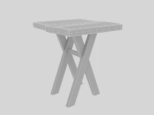 natural wood bistro table 3D Model