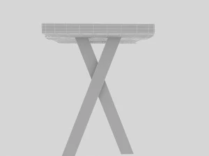 natural wood bistro table 3D Model