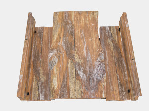 natural wood table chair Model 3D