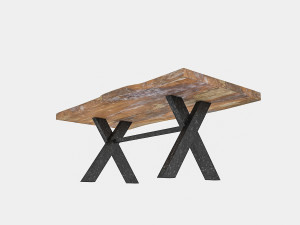 natural wood table model 03 3D Model