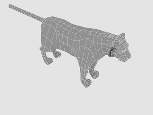 low poly tiger base model 3D मॉडल