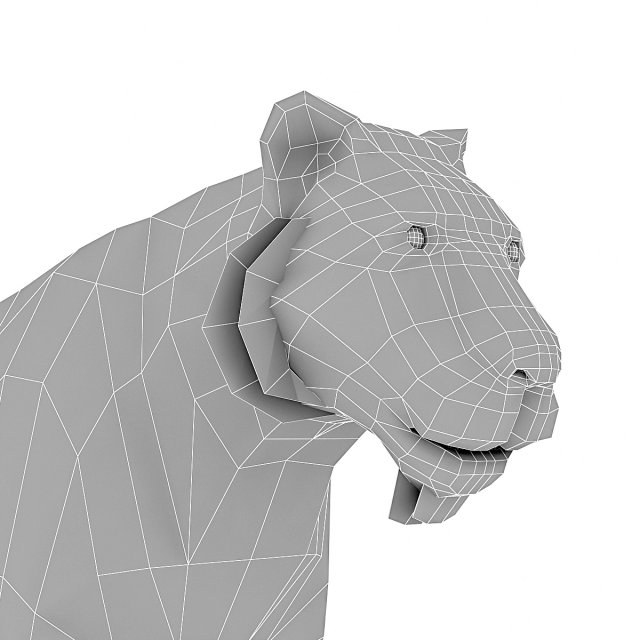 low poly tiger base model 3D मॉडल .c4d .max .obj .3ds .fbx .stl .blend 