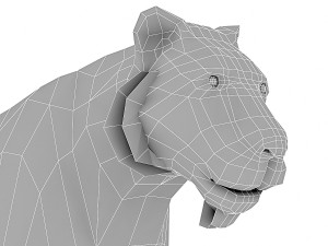 low poly tiger base model Modelo 3D