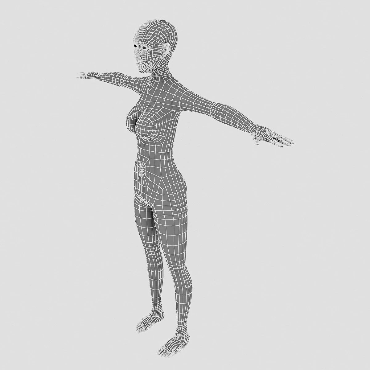 low poly female 3D Model .c4d .max .obj .3ds .fbx .stl .blend 