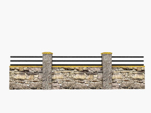 old garden wall 04 Model 3D