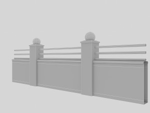 old garden wall 04 Model 3D