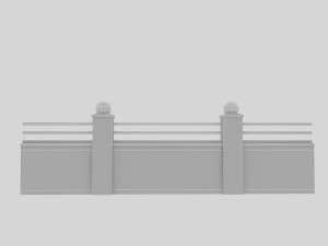 old garden wall 04 Model 3D