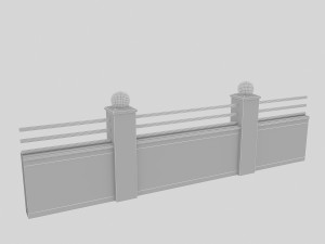 old garden wall 04 Model 3D